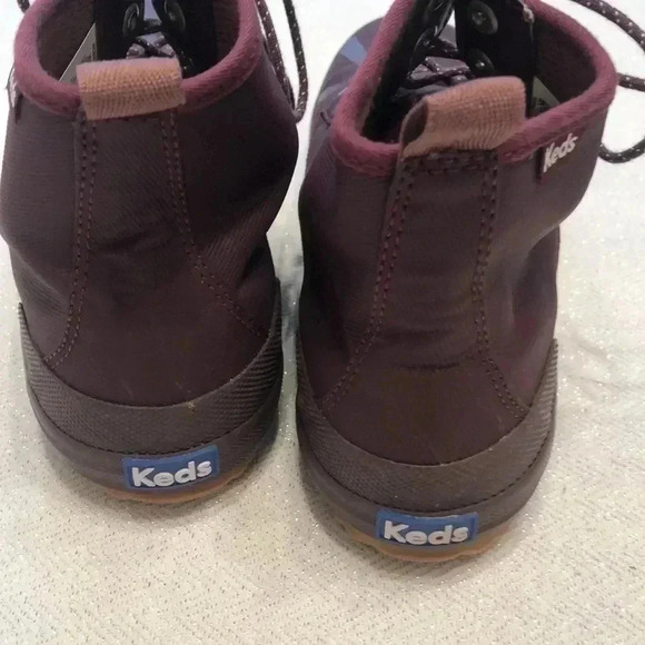 Keds burgundy Scout splash twill wax high top shoe. Size 9.5 - Picture 6 of 8